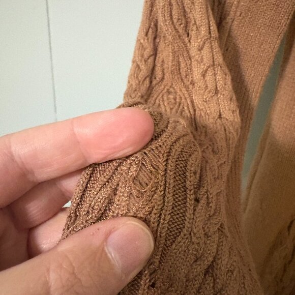 Free People Maddie Turtleneck Sweater Large Cable Knit Cuff Detail Boho Western - Picture 9 of 13